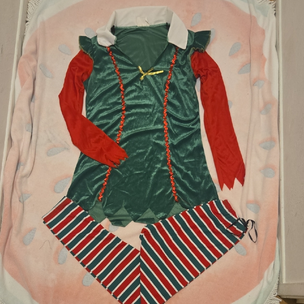 C&C California Kids Elf Costume - Green and Red